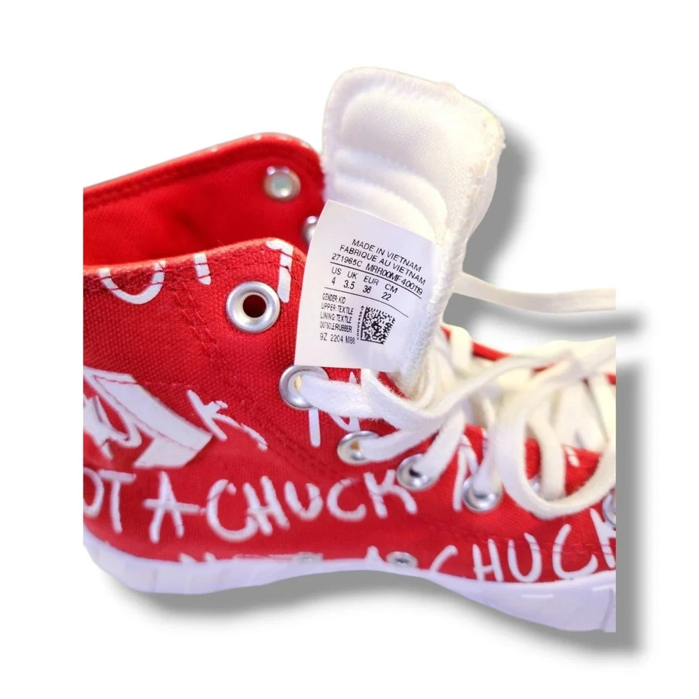 Converse Chuck Taylor All Star Hi-Top Skate Shoes Kids Red/White‎ Size 4